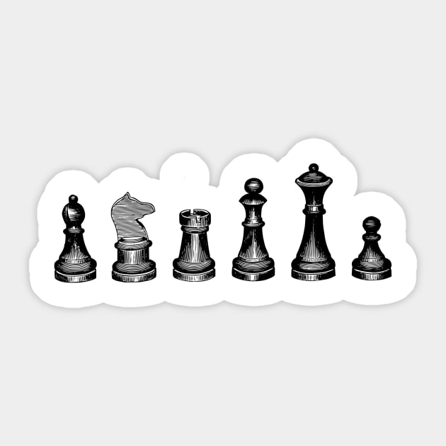 Chess Lover Chess Pieces Sticker by Sanu Designs